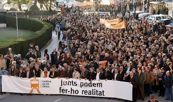 Manifestació pel tren a Dénia